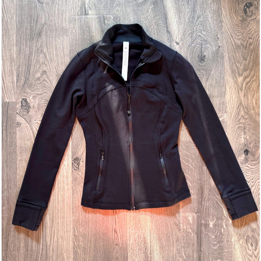 Lululemon Define Jacket LW3GQ6S sz 6 Black Luon Full Zip Hair Tie Included NWOT